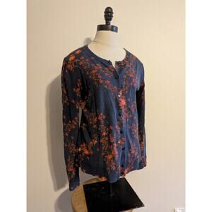 A new day red and blue floral cardigan size L